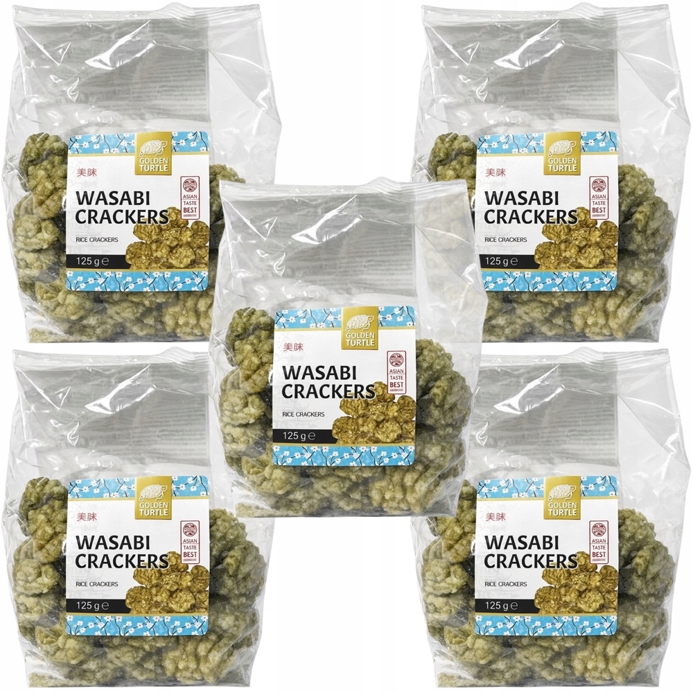 Levně 5 x Asijské Krekry s příchutí Wasabi Ostrá chutná Svačinka 125 g