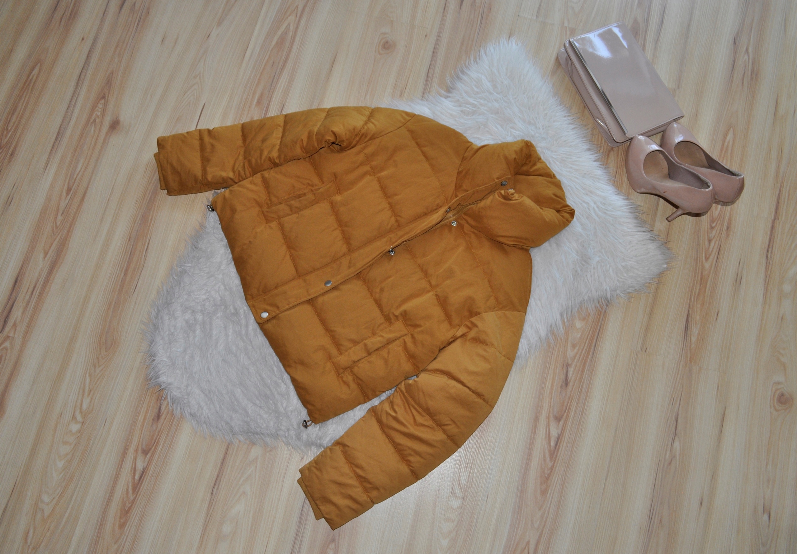 PRIMARK KURTKA PIKOWANA MUSZTARDOWA KLASYCZNA 38/40