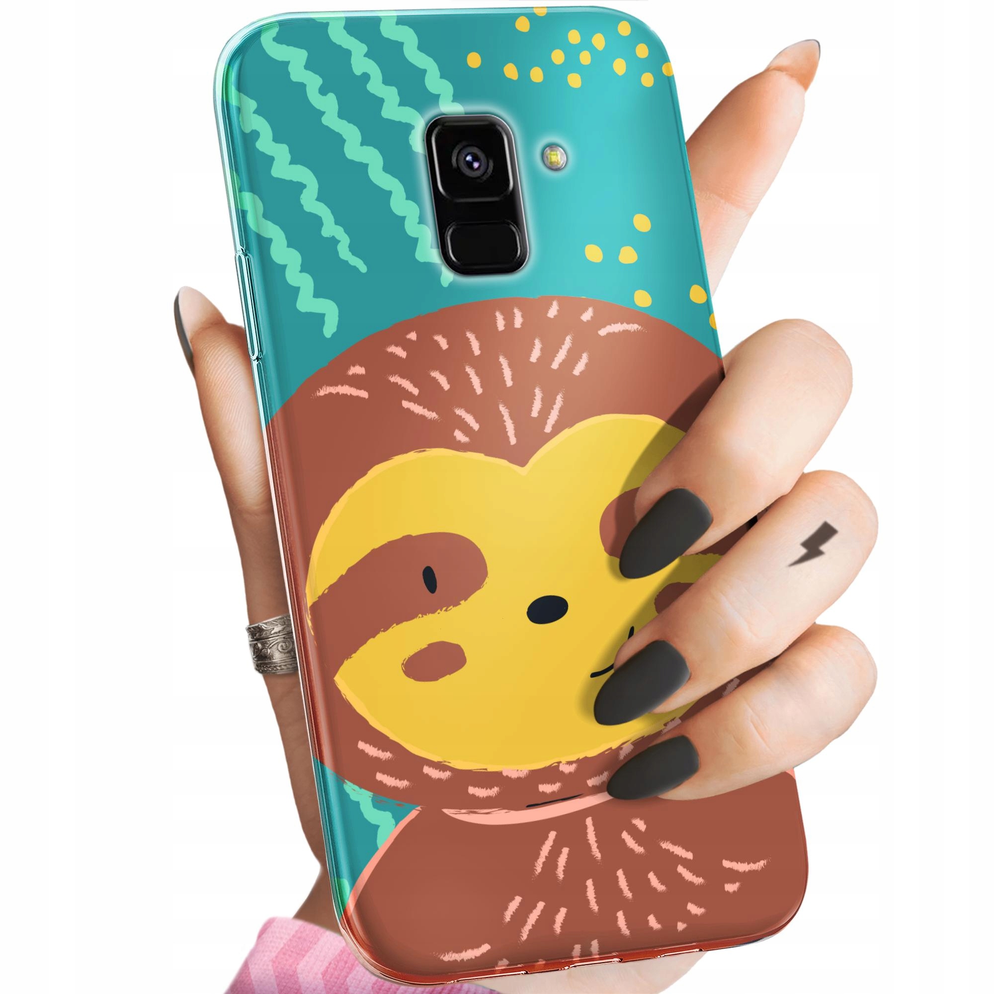 Etui Do Samsung Galaxy A5/A8 2018 Leniwiec Śmieszne Obudowa Pokrowiec
