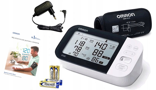 

Ciśnieniomierz Omron M7 Bluetooth+zasilacz 22-42cm