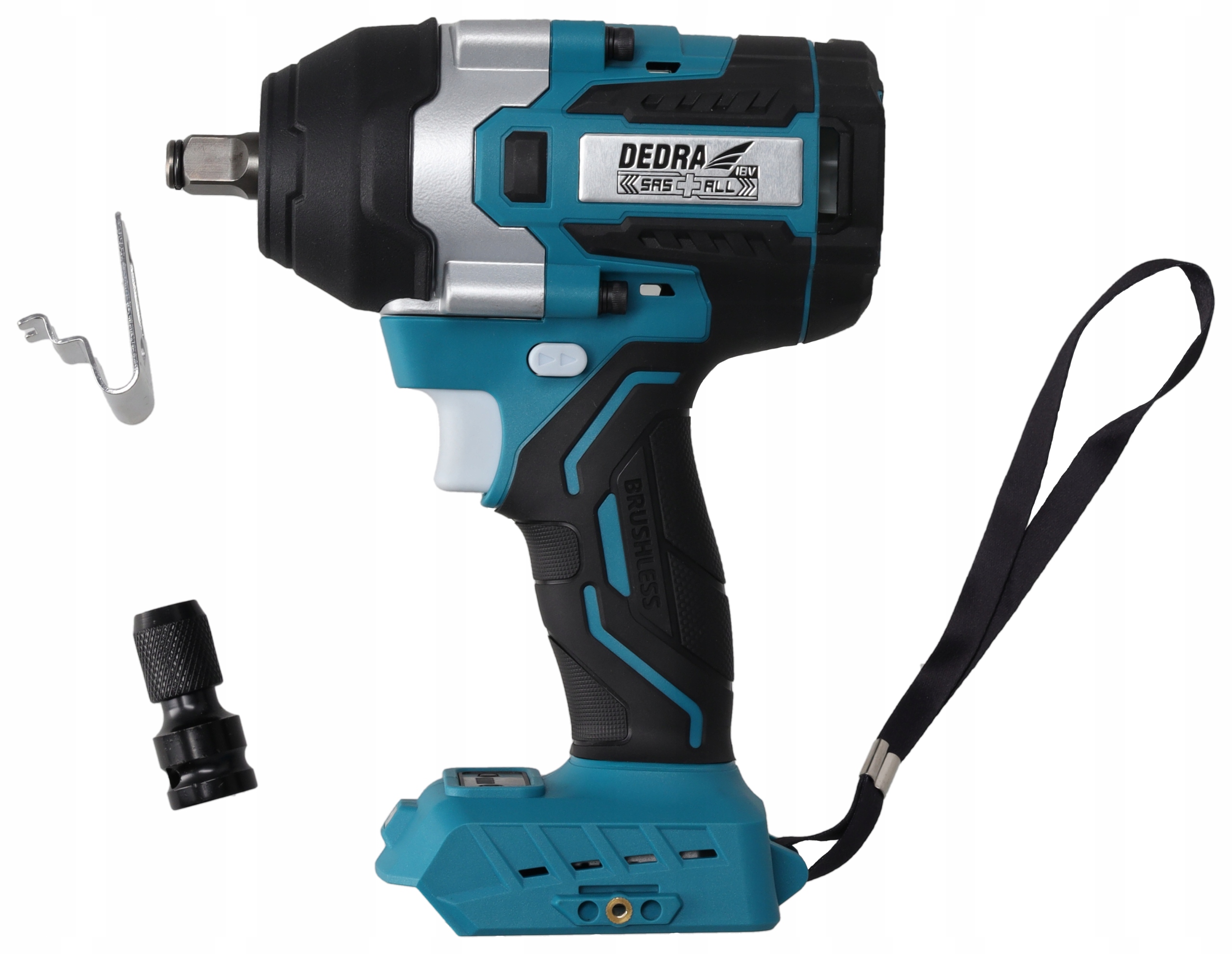 Klucz udarowy akumulatorowy Dedra DED7166 Sas+all 18V 1100Nm Hex 1/2" -1/4"