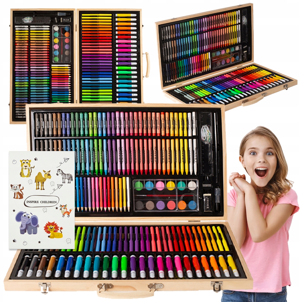 НАБОР ДЛЯ РИСОВАНИЯ, ХУДОЖЕСТВЕННЫЙ ЧЕМОДАН ДЛЯ ДЕТЕЙ, ПОДАРОК БЕСПЛАТНО