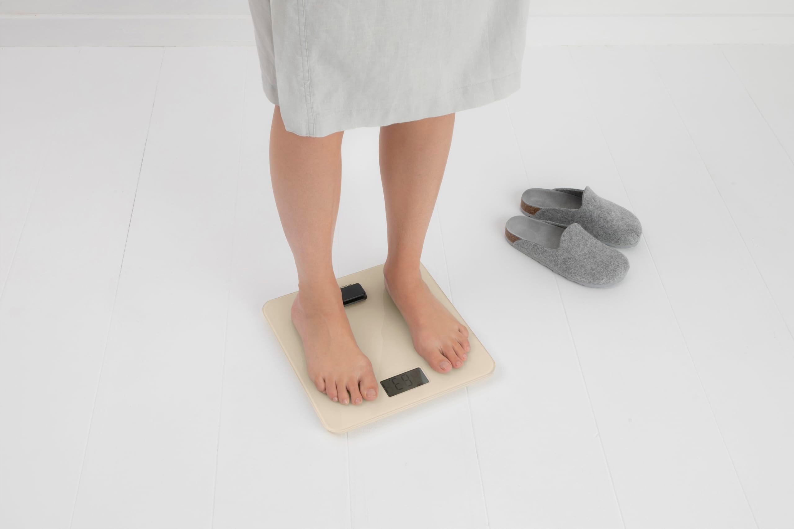 BRABANTIA Waga Łazienkowa Bez Baterii LED Do 150kg Beżowa 30x30cm — miniatura 6
