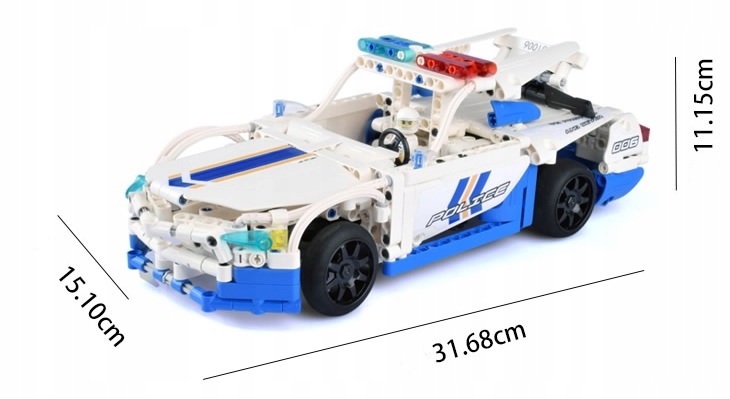 Samochód policyjny RC klocki CADA C51006W 430 el Materiał metal plastik