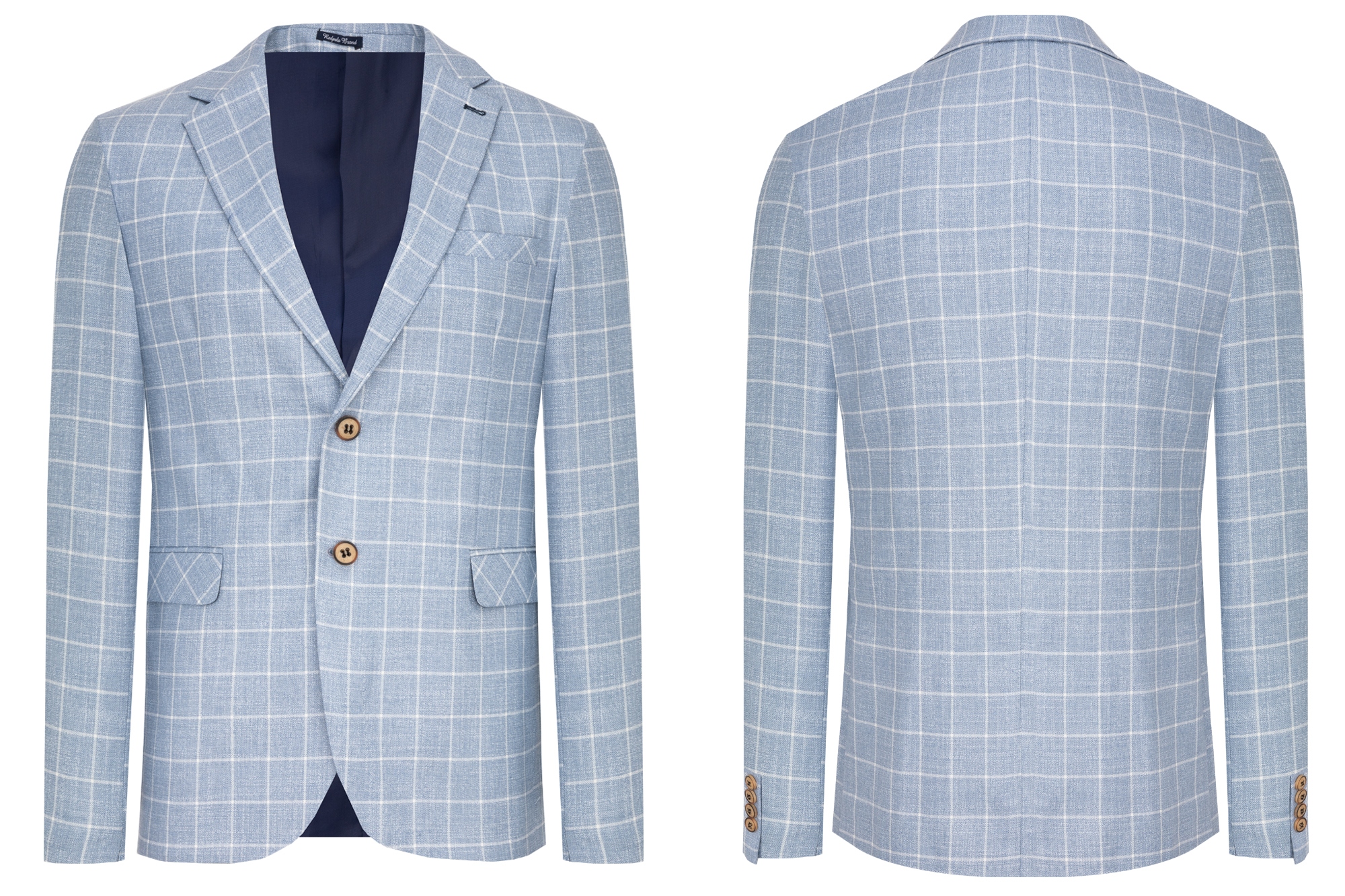 Sako Elegantní Kostkovaná Modrá Barva: 48