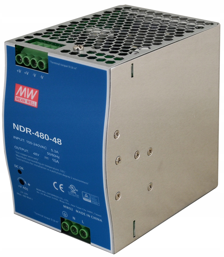 Zasilacz na szynę Din MeanWell NDR-480-48 48V 10A 480W