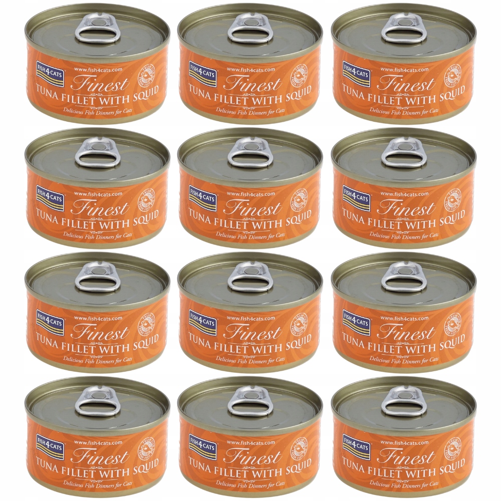Levně Fish4Cats Finest tuňákový filé s olihní Set 12 x 70 g