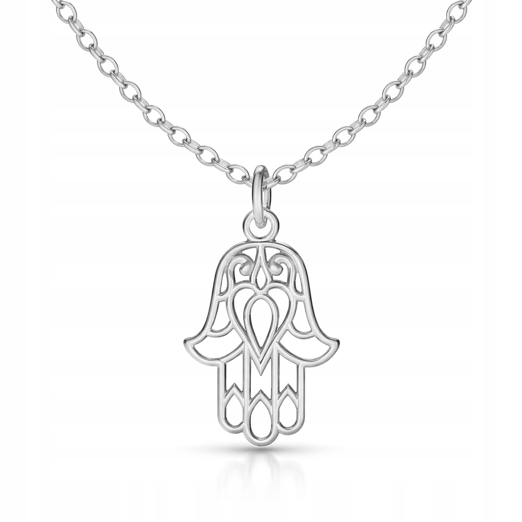 Ruka Fatimy Hamsa Stříbrný náhrdelník rolo oval stříbro 925