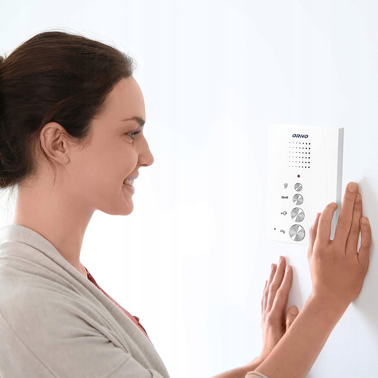 DOMOFON BEZSŁUCHAWKOWY ORNO DOM-RE-914 UNIFON 12V Kod producenta OR-DOM-RE-914/W