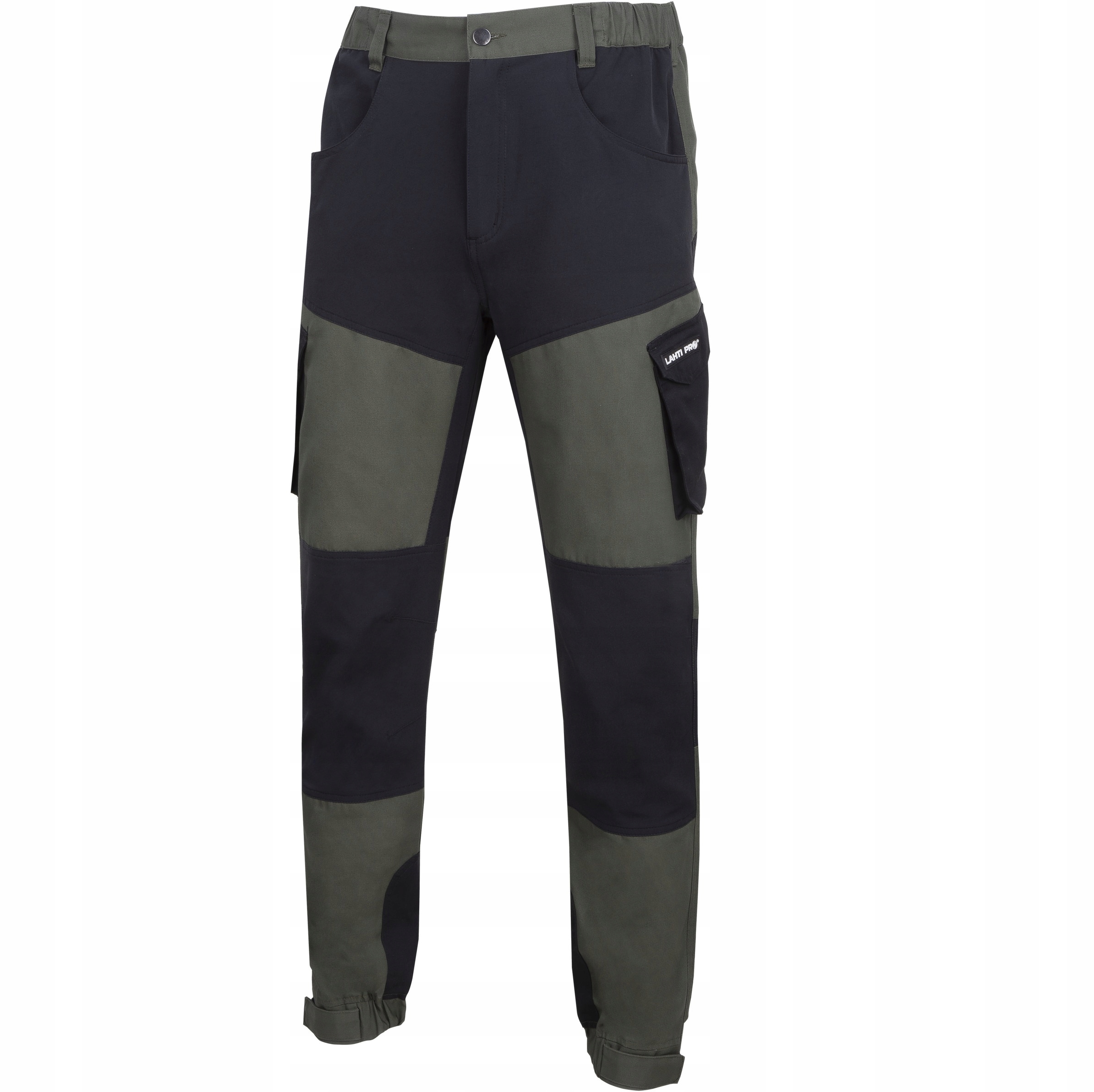 Spodnie robocze ochronne do pasa stretch zielono-czarne M Lahti Pro