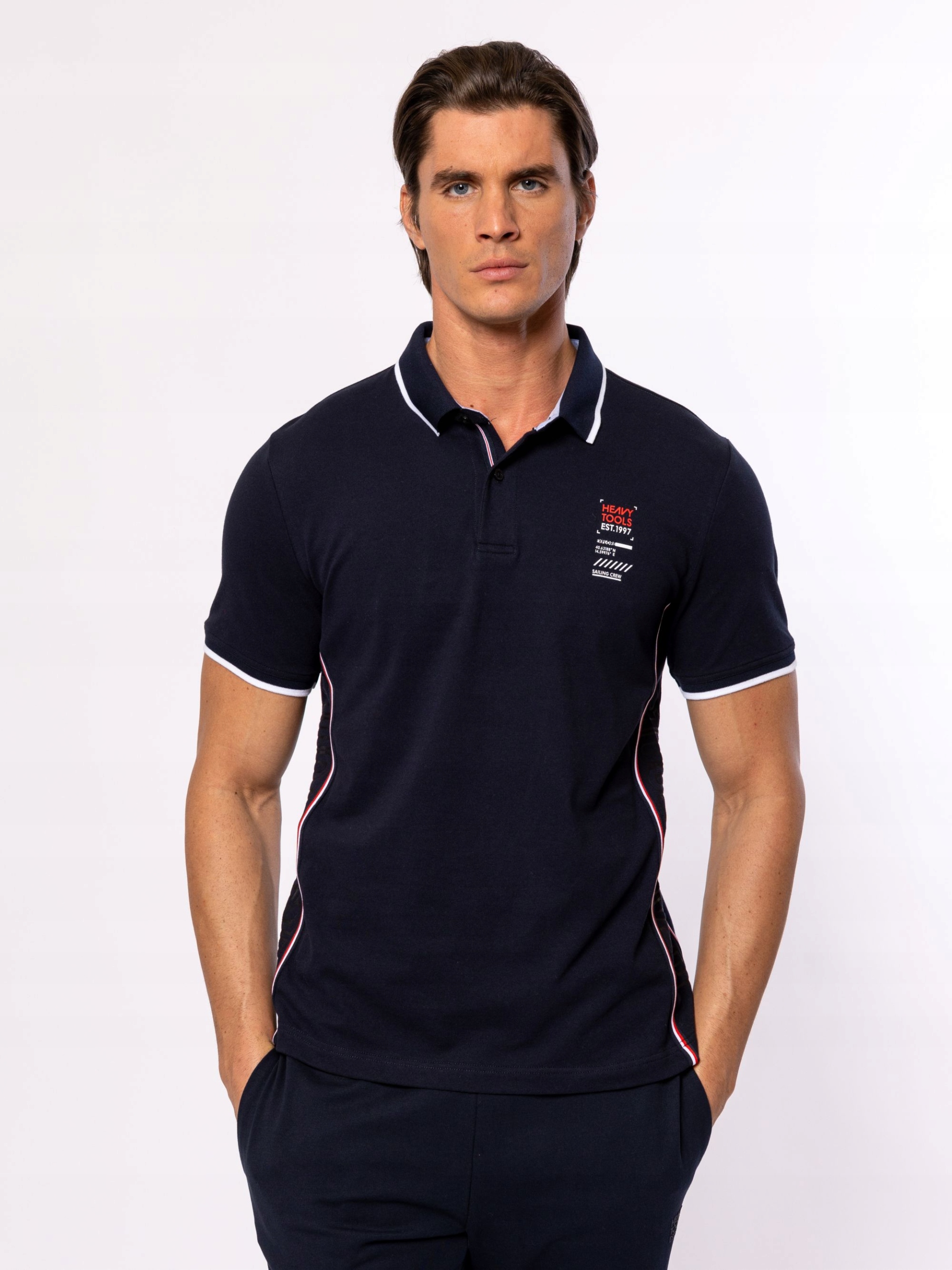 Heavy Tools Pánské Tričko Polokošile Desson Navy Tmavě Modré XXL