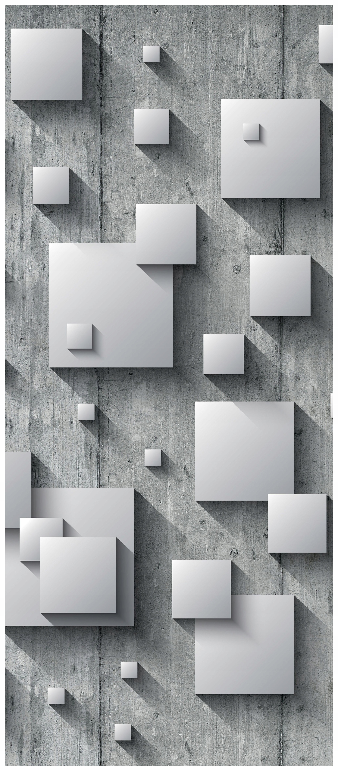 Samolepka Fototapeta Geometrická abstrakce ozubená kola Iluze Šedá 91x211