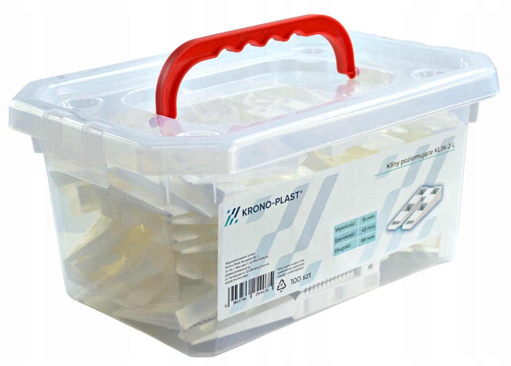 Klíny 15 pokrývačské pro vyrovnání latí střechy okna dveří Kontejner Box 100 Ks