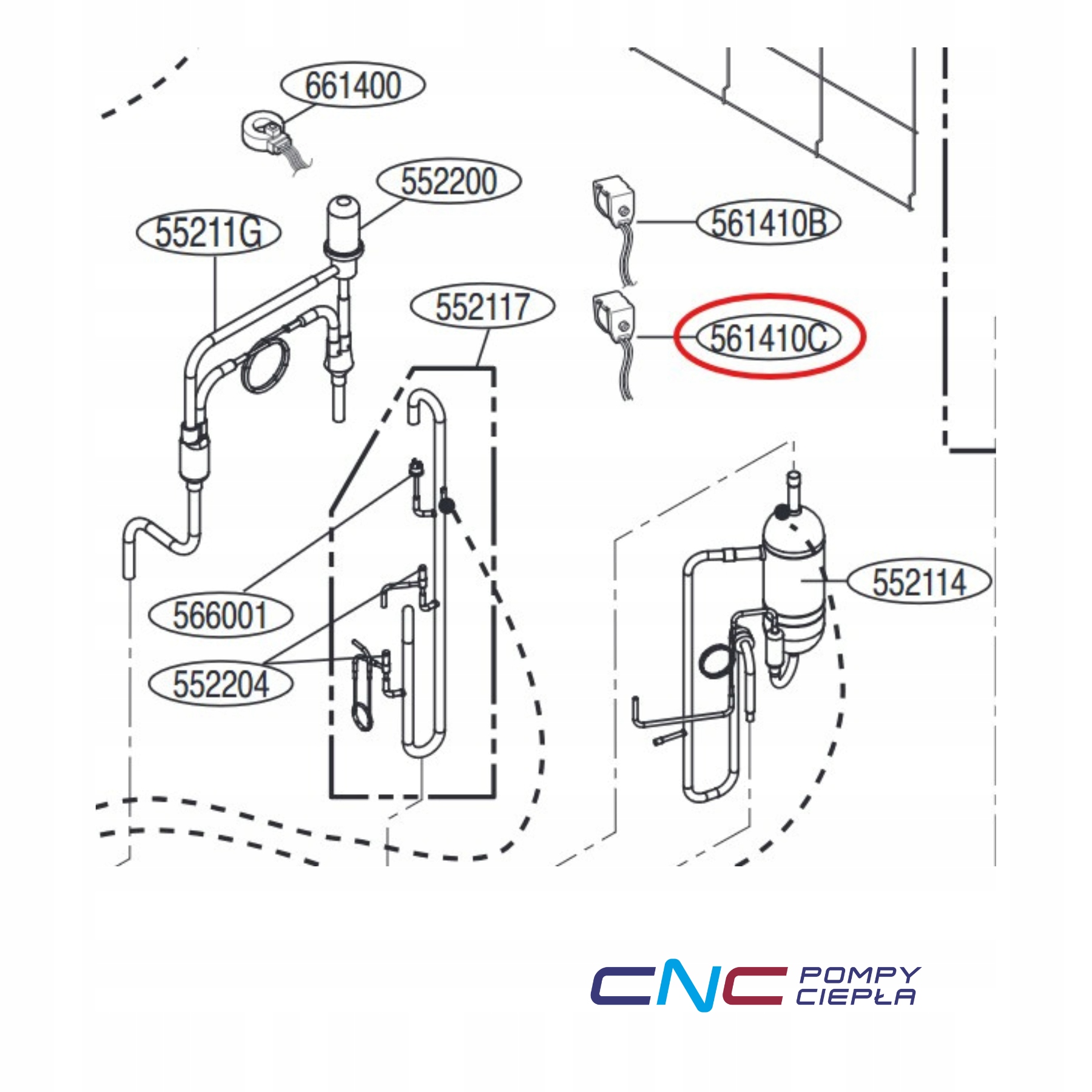 Cievka 4-cestného ventilu Lg EBE60659003 tepelného čerpadla Originál