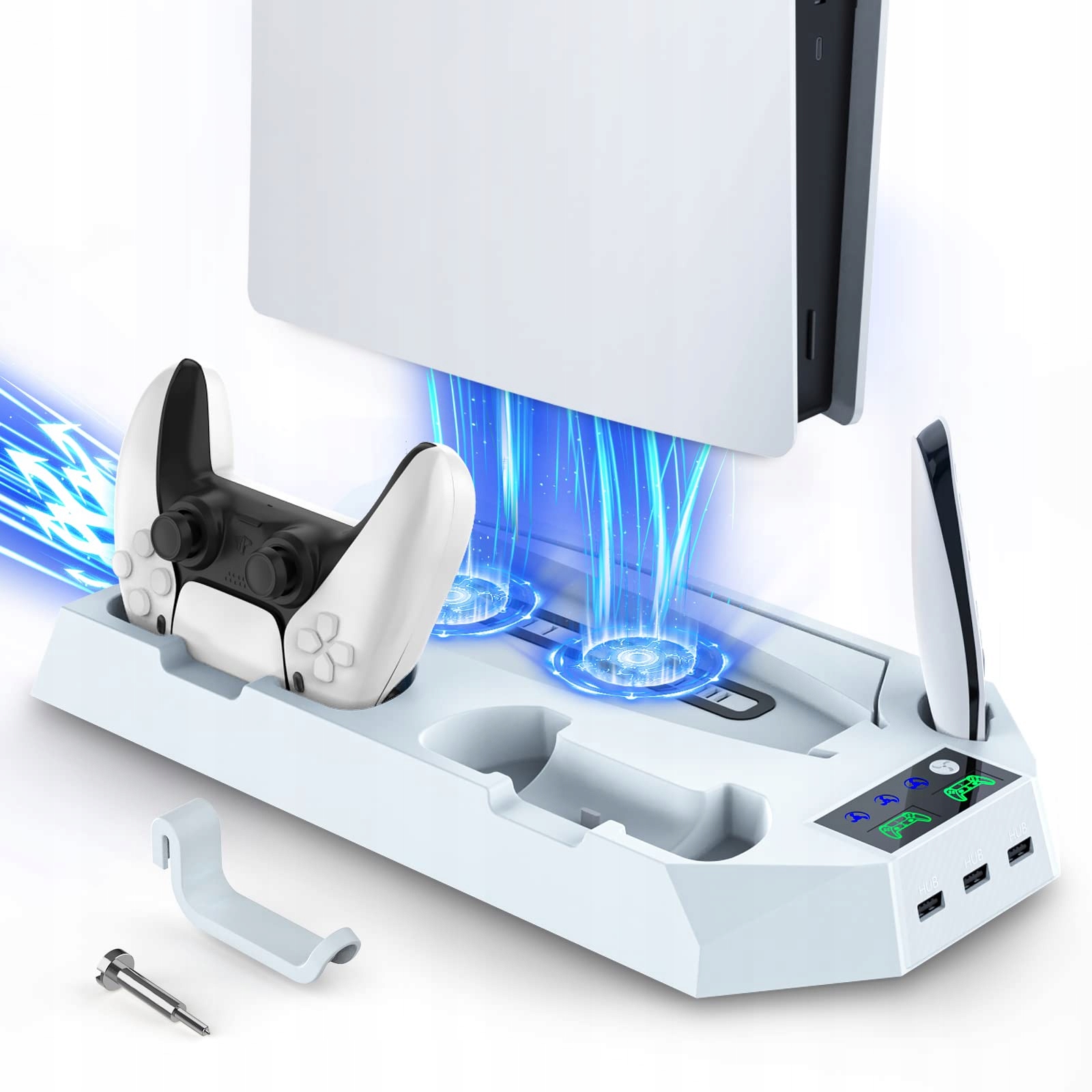 Stacja Chłodząca Podstawka Na PS5 Wentylator Chłodzący Biały Do Padów