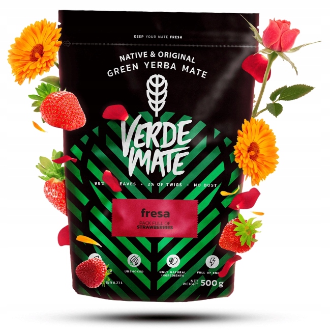 Yerba Verde Mate Green Fresa Truskawka 500g