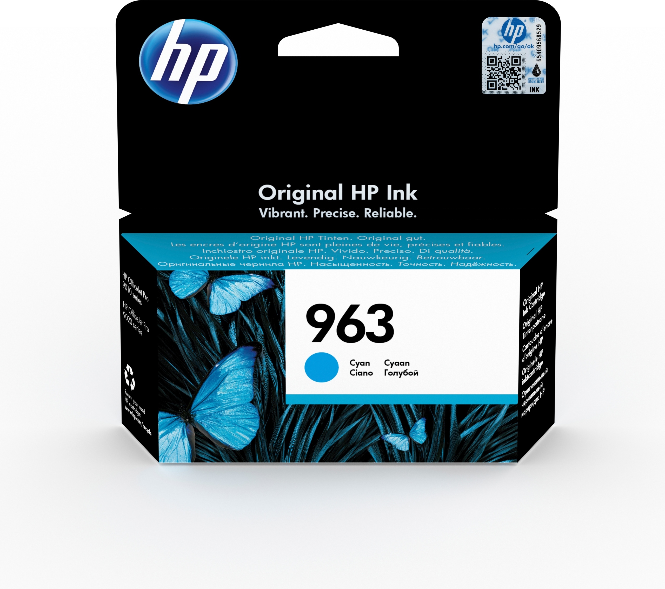 Inkoust Hp originální cyanová barva pro tiskárnu OfficeJet ink 963 3JA23AE 10,74 ml