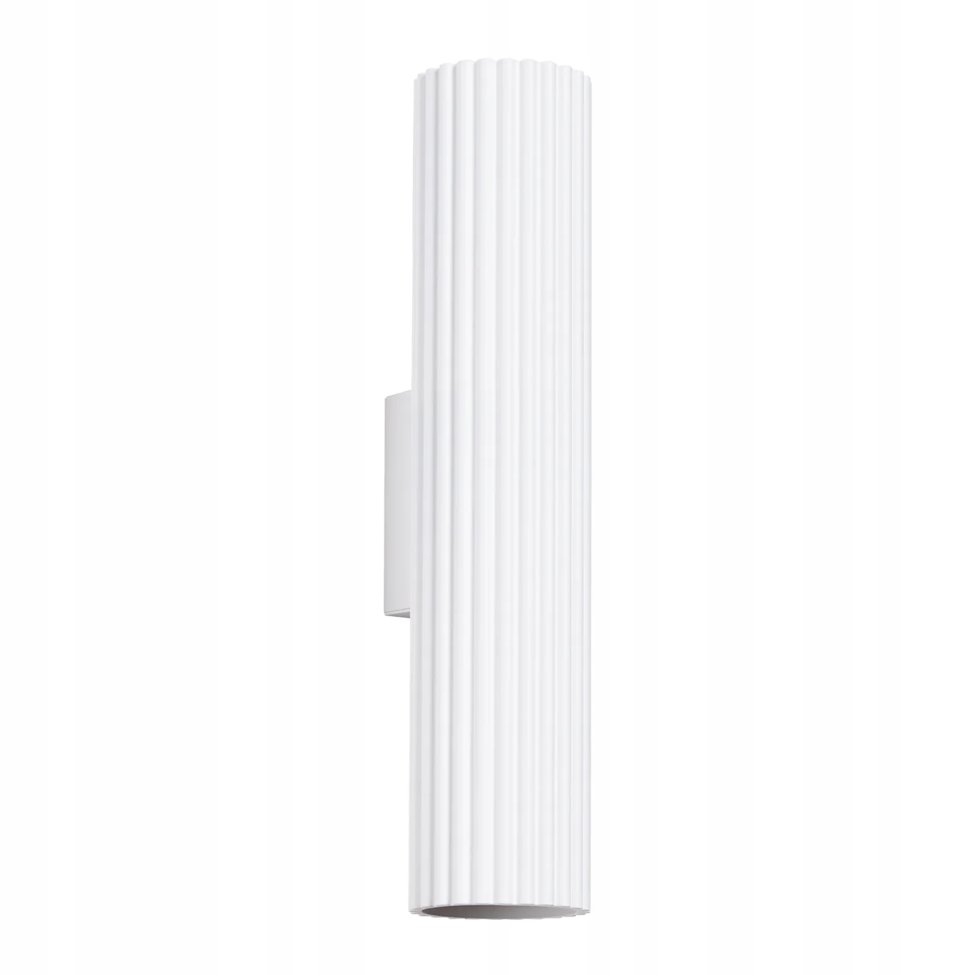 Moderní nástěnné svítidlo Sollux, bílá vroubkovaná trubka 30 cm nahoru dolů, 2 body
