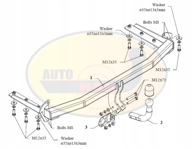 Hak holowniczy odkręcany HONDA CIVIC 2006-2011 Y32 Producent Auto-hak