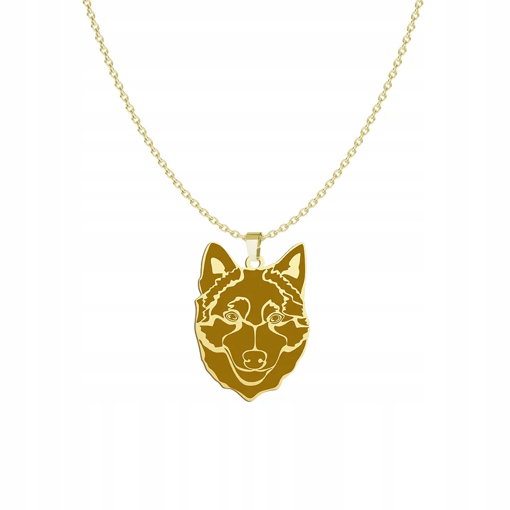 Zlatý náhrdelník se psem plemene Schipperke 925 Šperky Dárek Gravírování Bonus