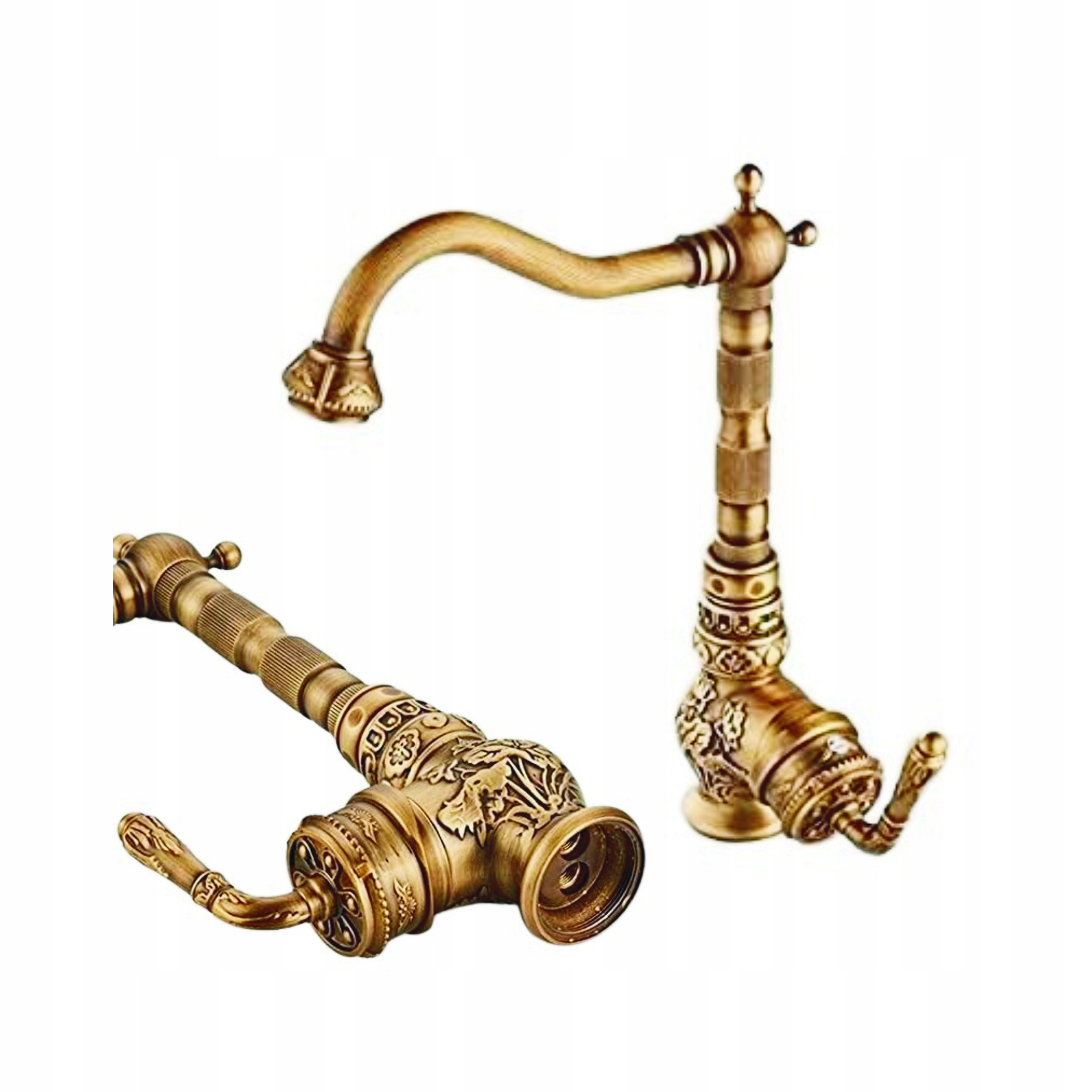 Vysoká stojanková batéria Retro umývadlová umývadlová Mosadz