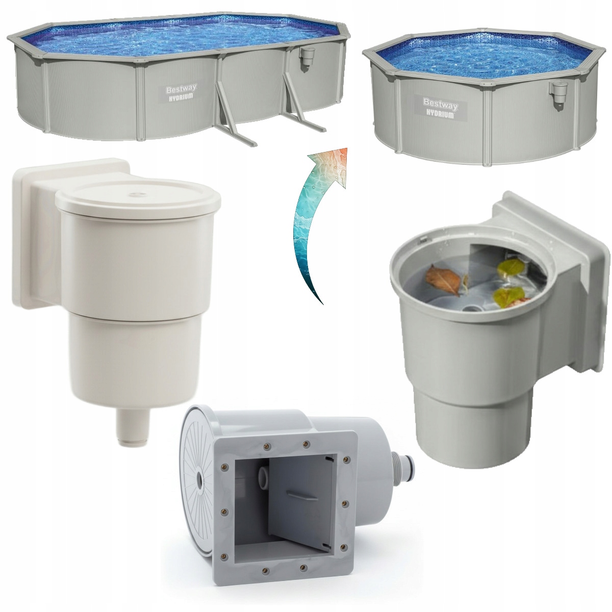 Skimmer Filtr povrchový sběrač Do Bazénu Bestway Hydrium osadník