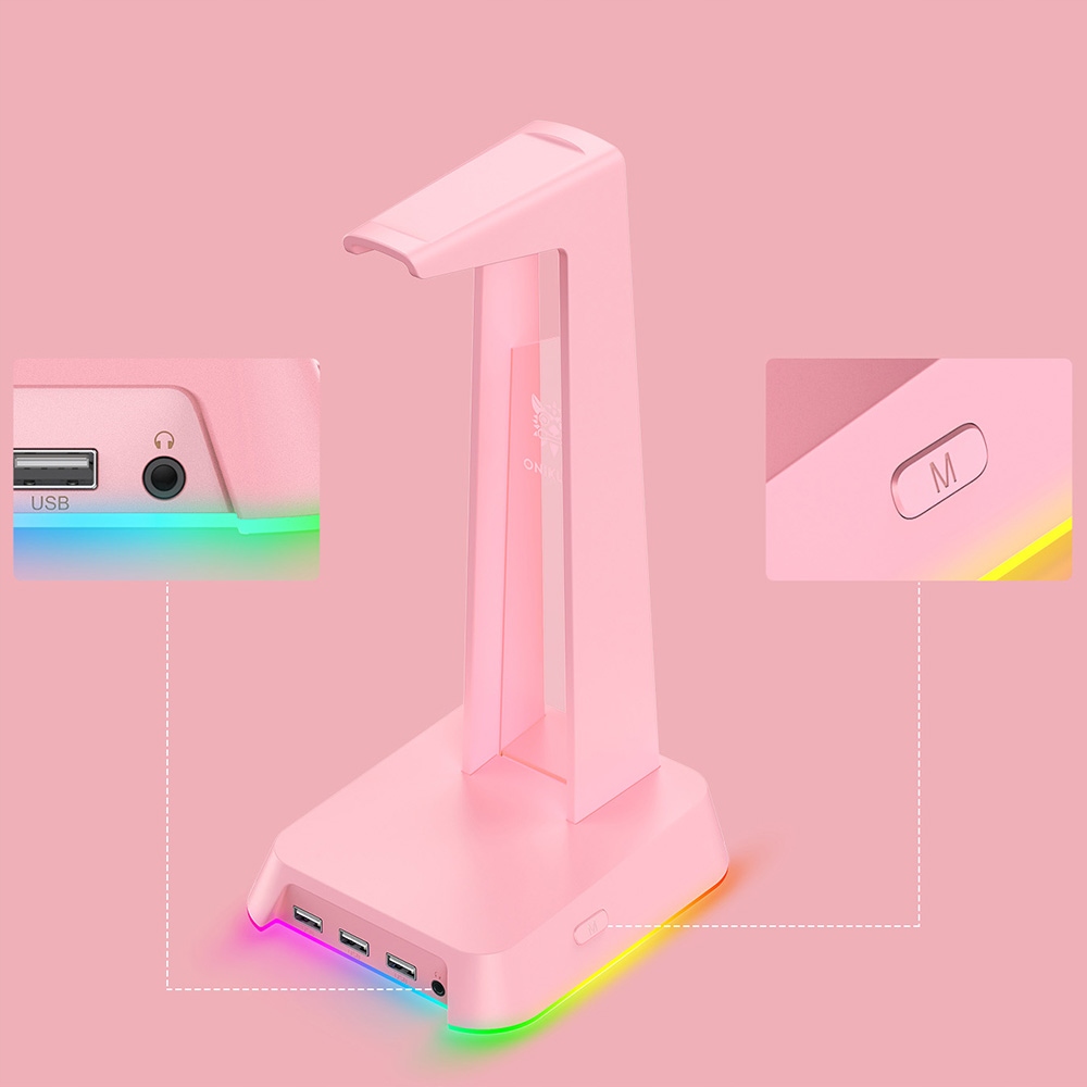 ONIKUMA STOJAK UCHWYT PODSTAWKA NA SŁUCHAWKI RGB DO GRANIA DLA GRACZY Wysokość produktu 28 cm