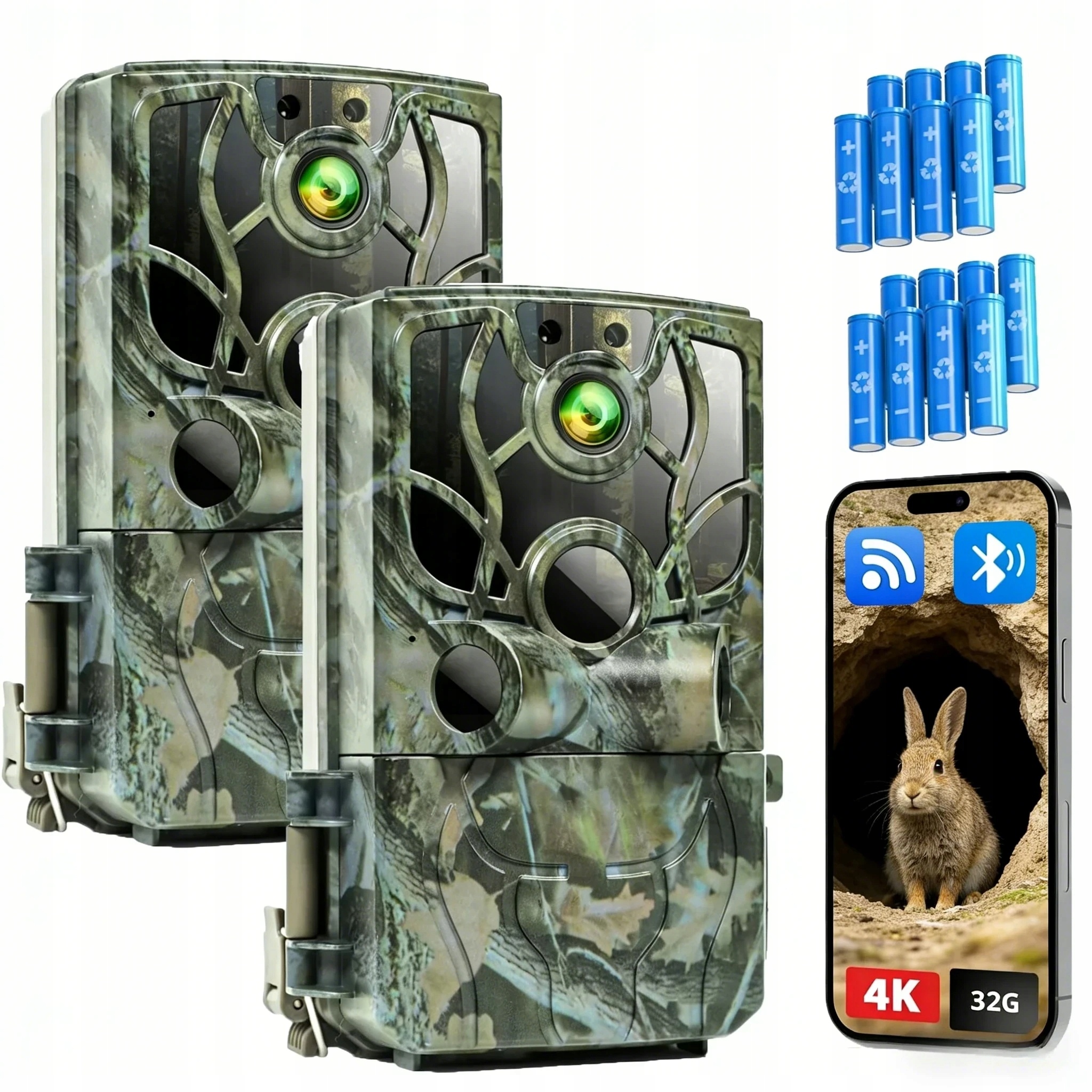 2 kusy 48Mpx Kamera Trail Ir 850nm Kamera Pro Lesní Rybolov Full Hd