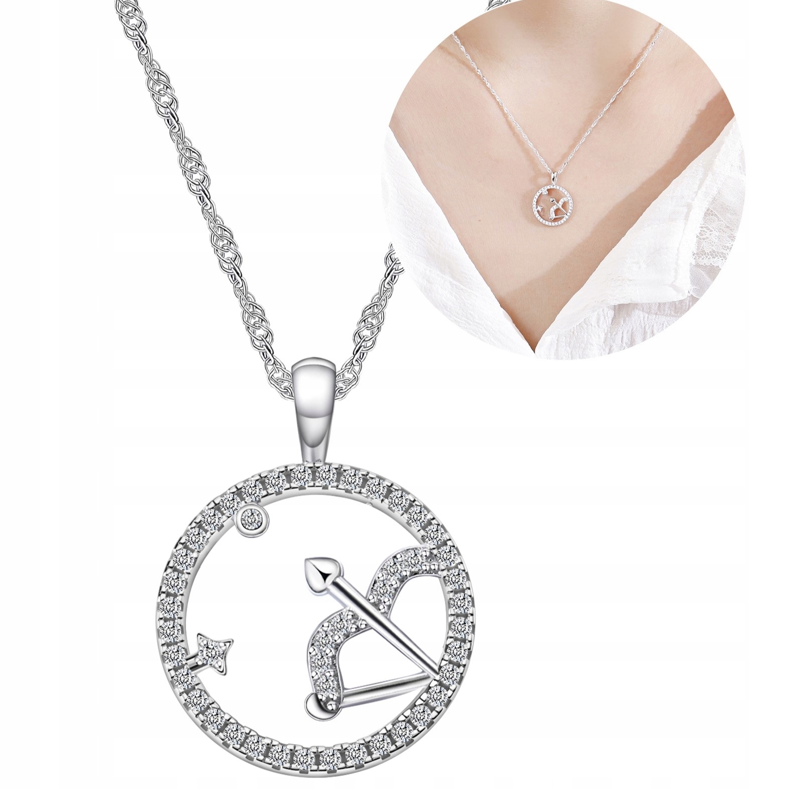 Stříbrný dámský náhrdelník stříbro znamení zvěrokruhu střelec stříbro o ryzosti 925