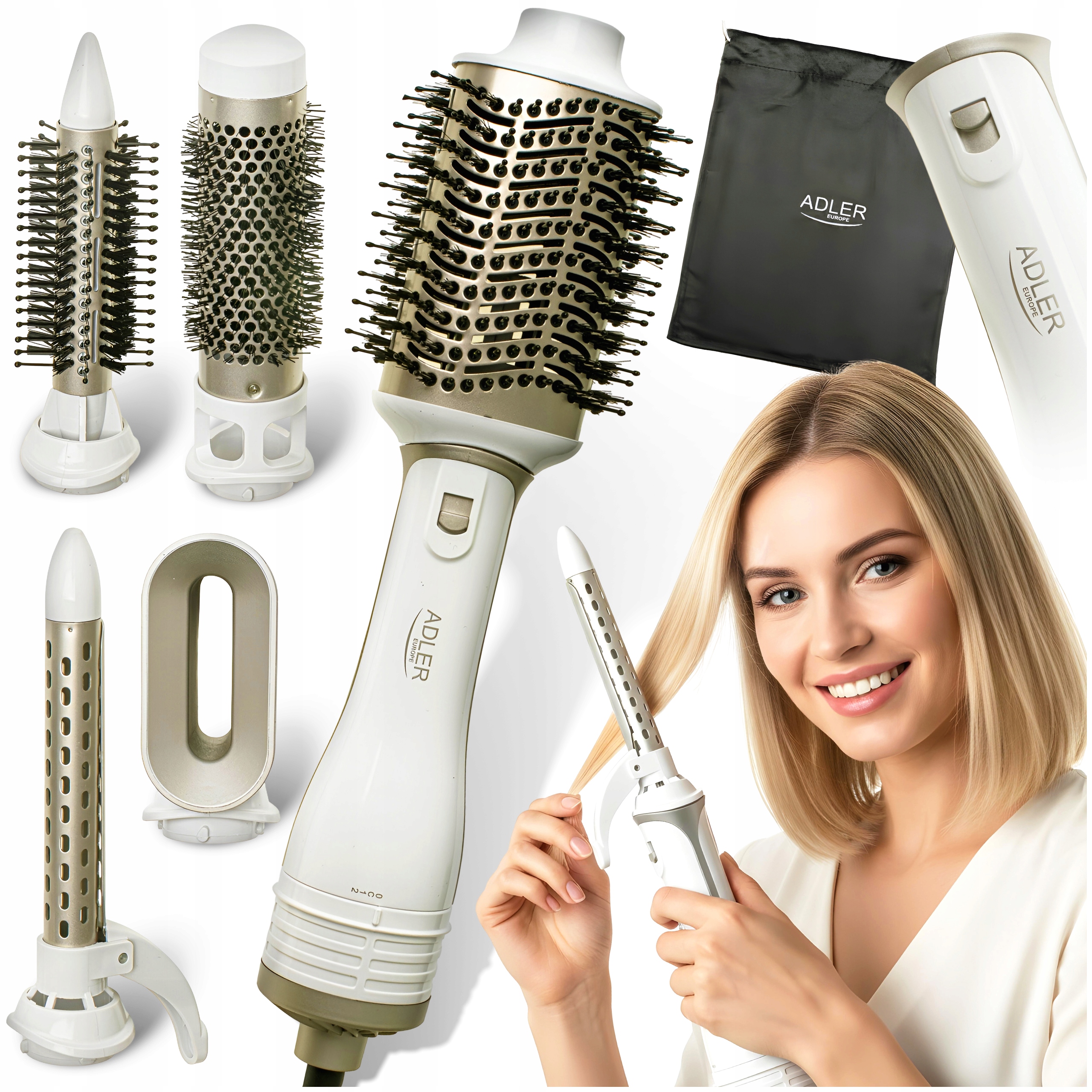 Suszarko Lokówka Lokówko Suszarka Do Włosów Ceramiczna 5w1 Nasadek Wygładza