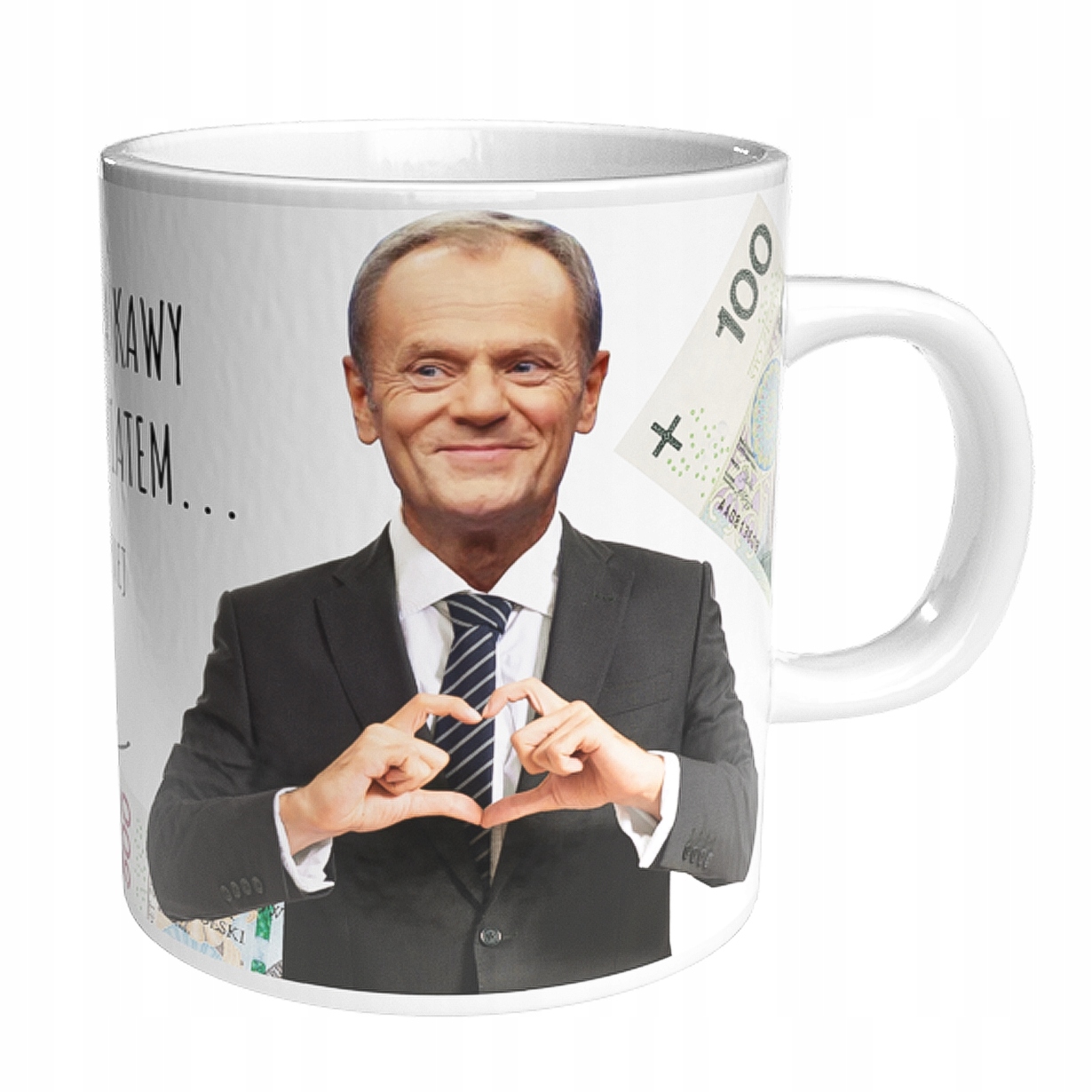 

Kubek Humor Donald Tusk Łyczek Kawusi Kawy