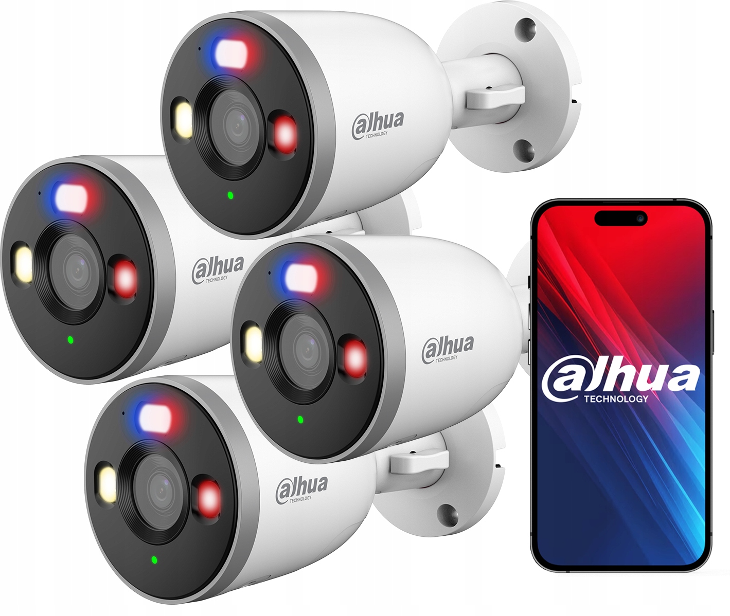 4x 5MPx kamera Dahua F5D-PV Detekcia Ai Aktívne odpudzovanie Sd slot 256G
