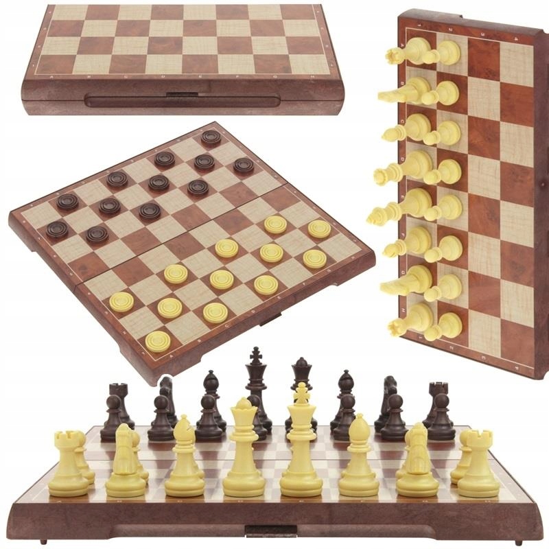 Klasyczne Szachy Warcaby Magnetyczne 2w1