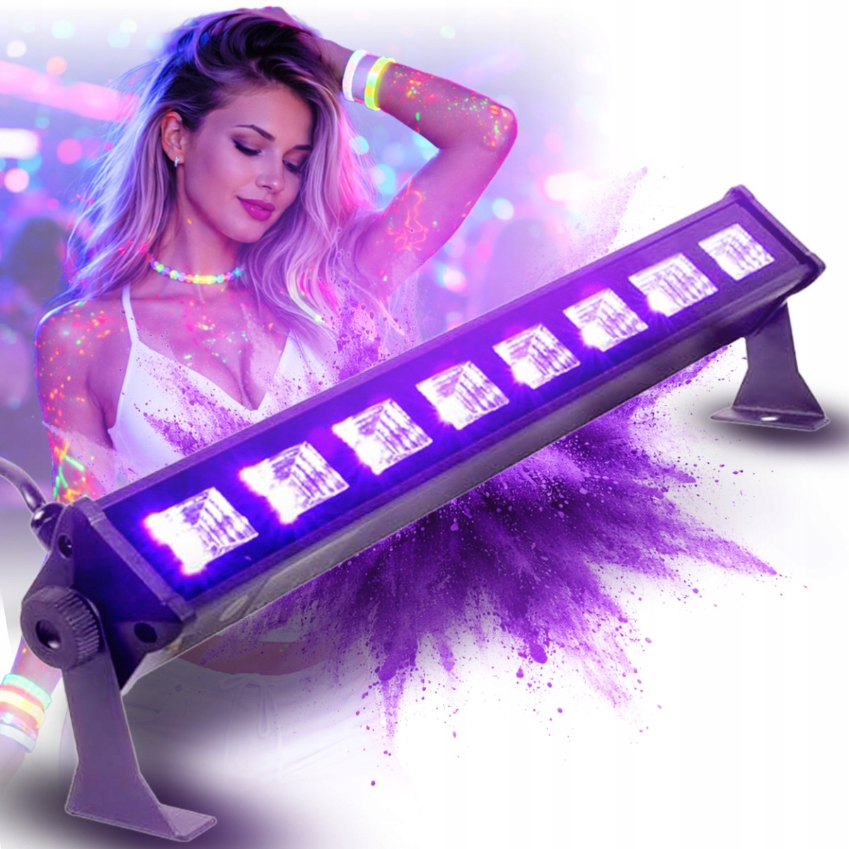 Osvětlovací Lišta Led Ultrafialová Uv LIGHT4ME Led Bar Uv 8x3W