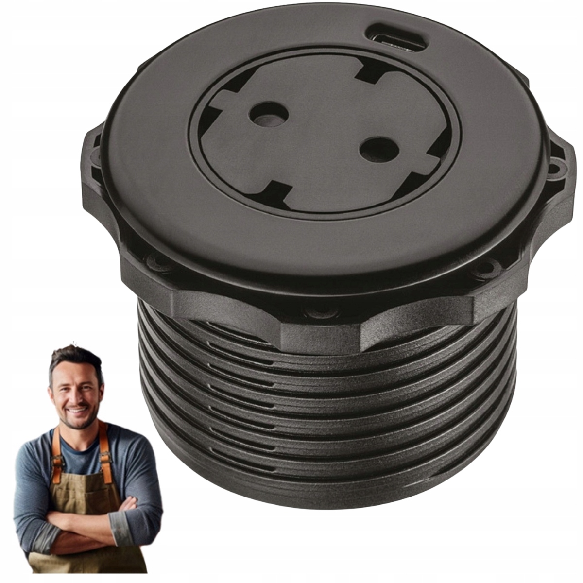 Zásuvka zapuštěná do pracovní desky Hafele Solo 1x Schuko Usb C Černá Mat