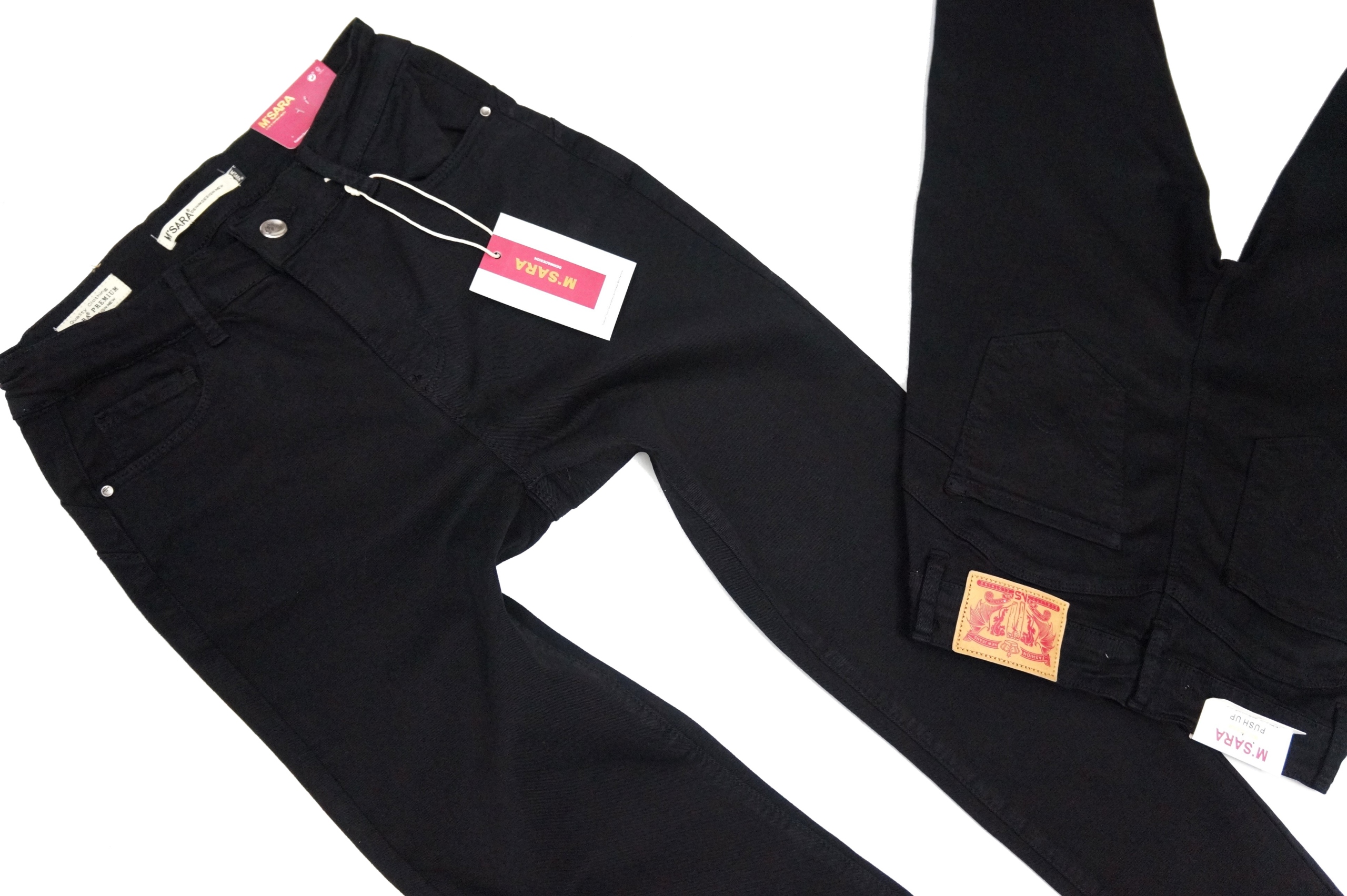 M.SARA WYSZCZUPLAJĄCE SPODNIE JEANSY RURKI PREMIUM Rozmiar 38