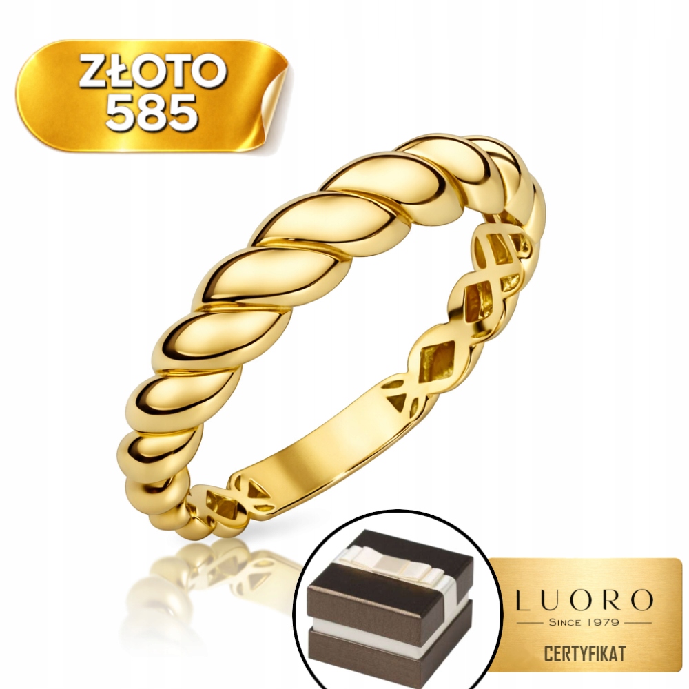 Prstýnek 585 14K Pletený, Jemný, Žluté Zlato R12