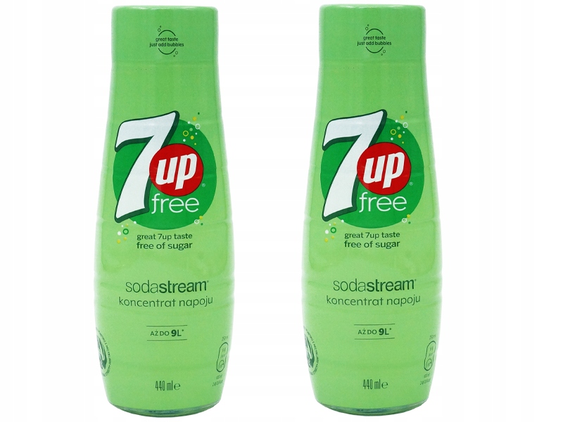 2x SYROP SODASTREAM KONCENTRAT 7up FREE DO SATURATORA 9L NAPOJU z 440ml Marka SodaStream