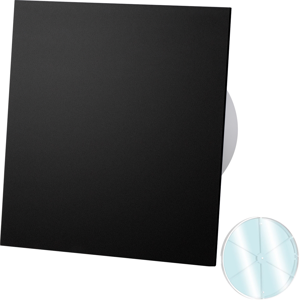 Ventilátor Plexi Černý Mat Kuličková Ložiska Zpětný Ventil Standard Fi 100