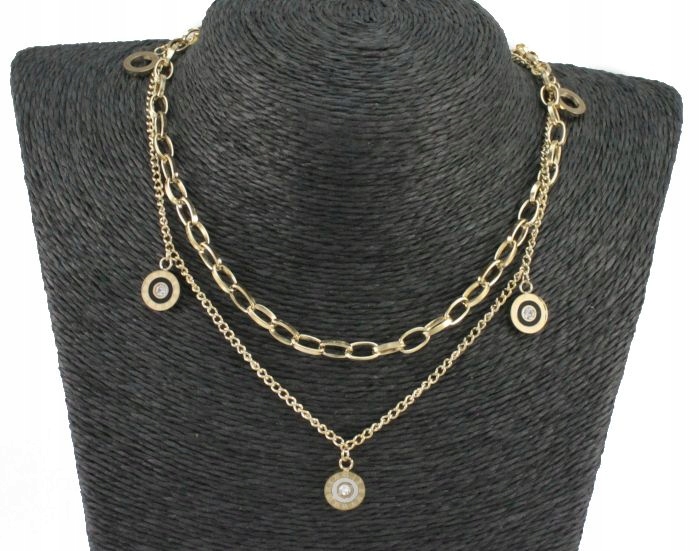 

Naszyjnik Złoty 18 Krt Double Zegar Chain Stal