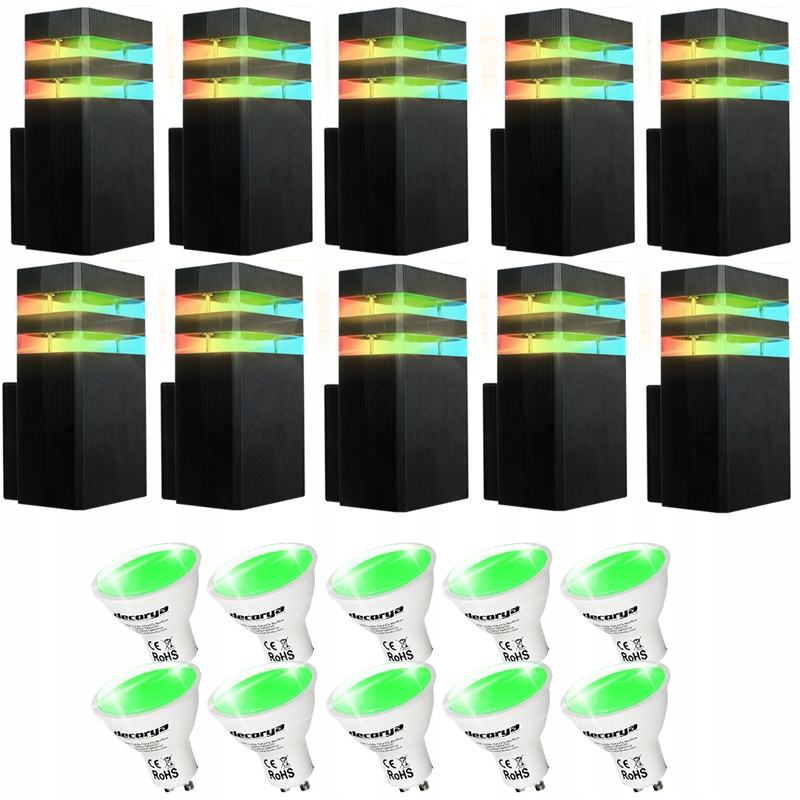 10x Jednostronny Kinkiet Ogrodowy Lampa Elewacyjna Sterowana Telefonem Wifi