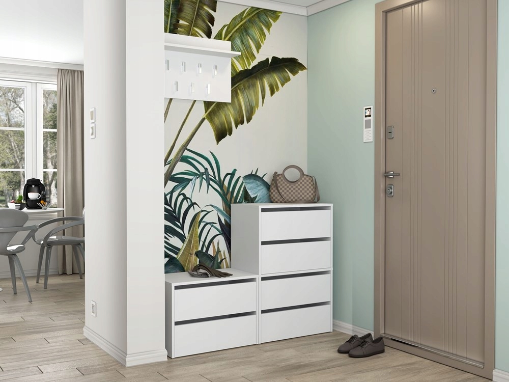 SZAFKA NA BUTY KOMODA REGAŁ SŁUPEK STOJAK NA OBUWIE MEBLE BIEL MAT 60 cm Waga produktu z opakowaniem jednostkowym 29 kg