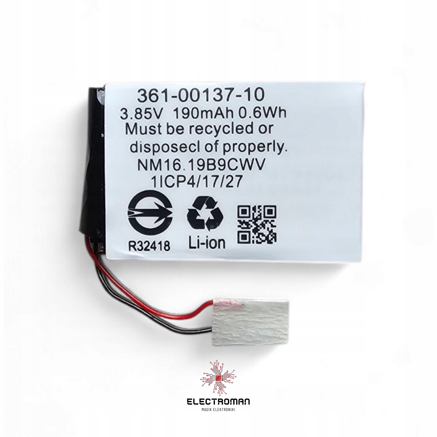 Bateria Garmin 361-00137-10 Li-Ion 3.85V 190mAh Venu 2S/255S/7S