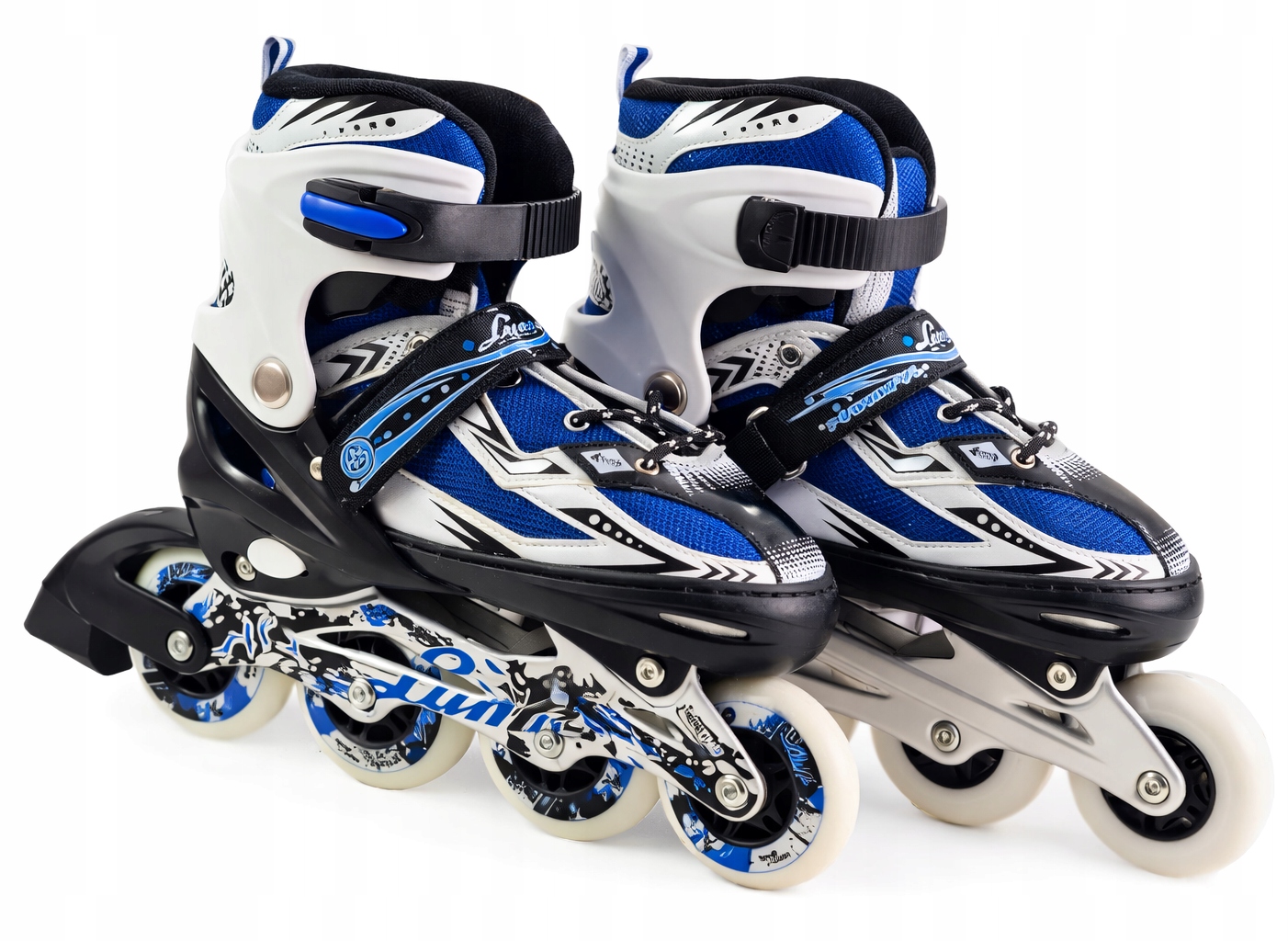 Rolki Regulowane 39-42 Płozy aluminiowe Kółka kauczukowe 80mm Łożyska ABEC7