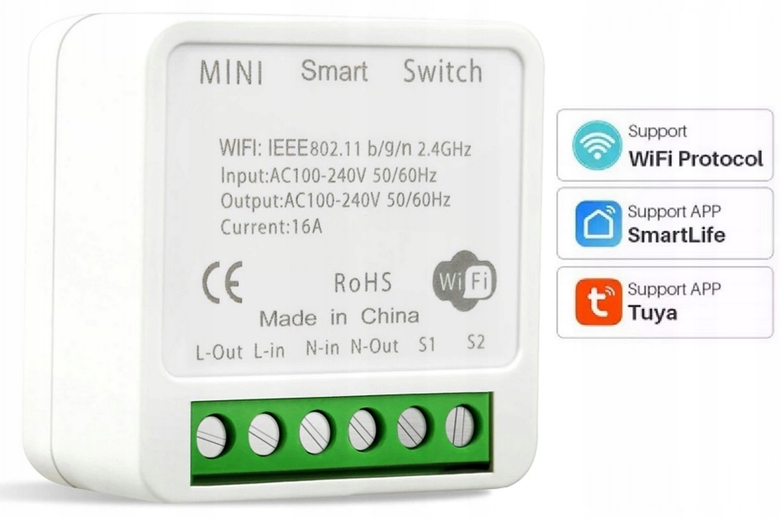 

Przekaźnik Dopuszkowy Wifi Tuya Smart 16A
