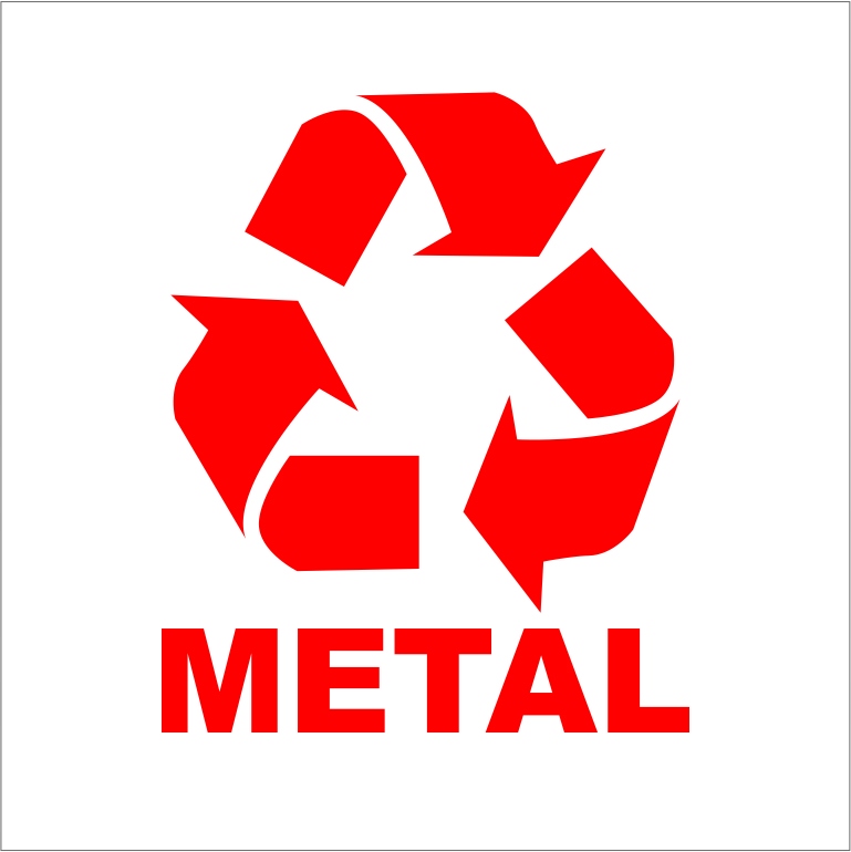

Naklejka Metal 15x15 cm segregacja odpadów.