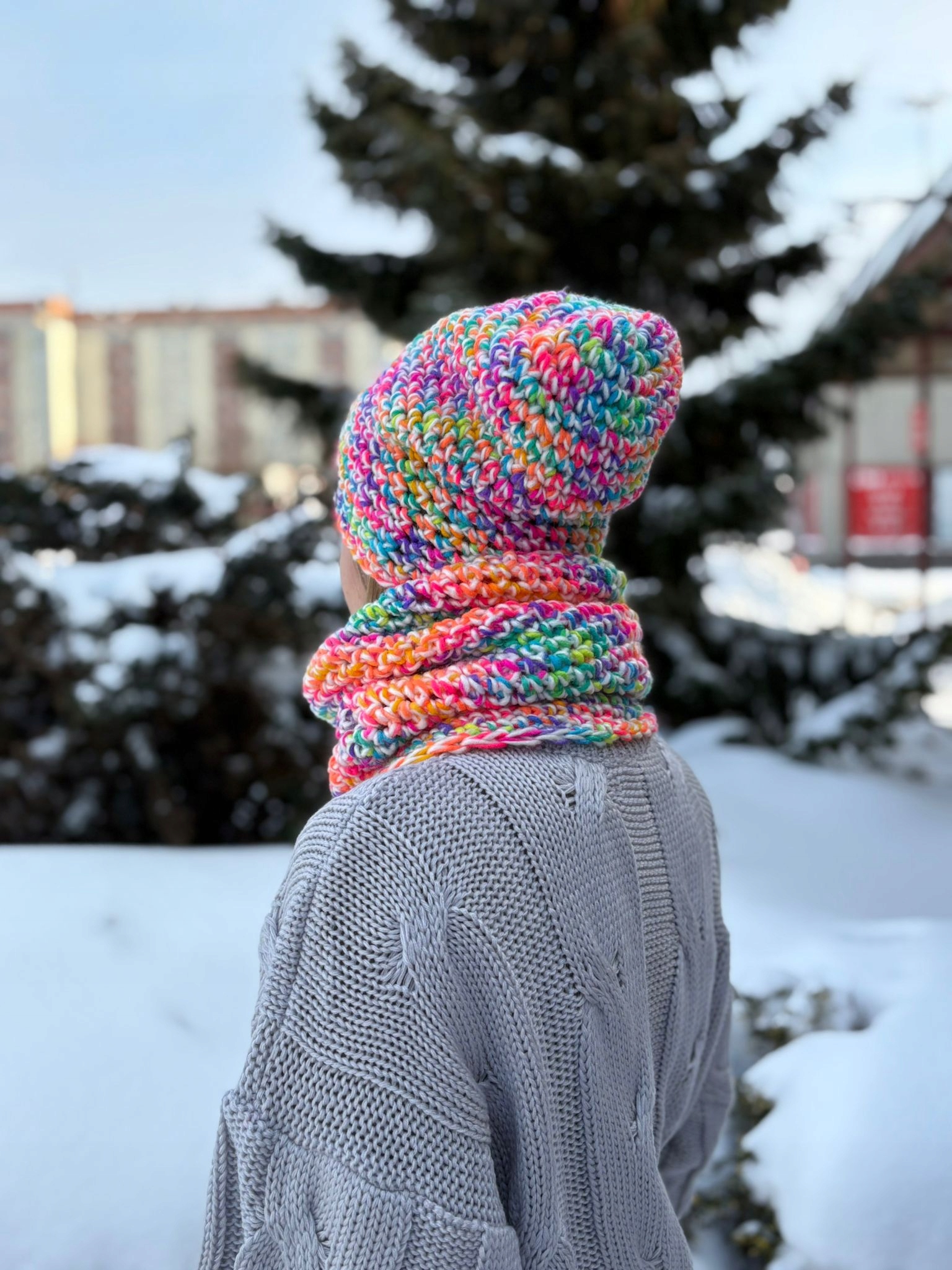 čepice a nákrčník " FeVer " Ručně Vyrobená Boho
