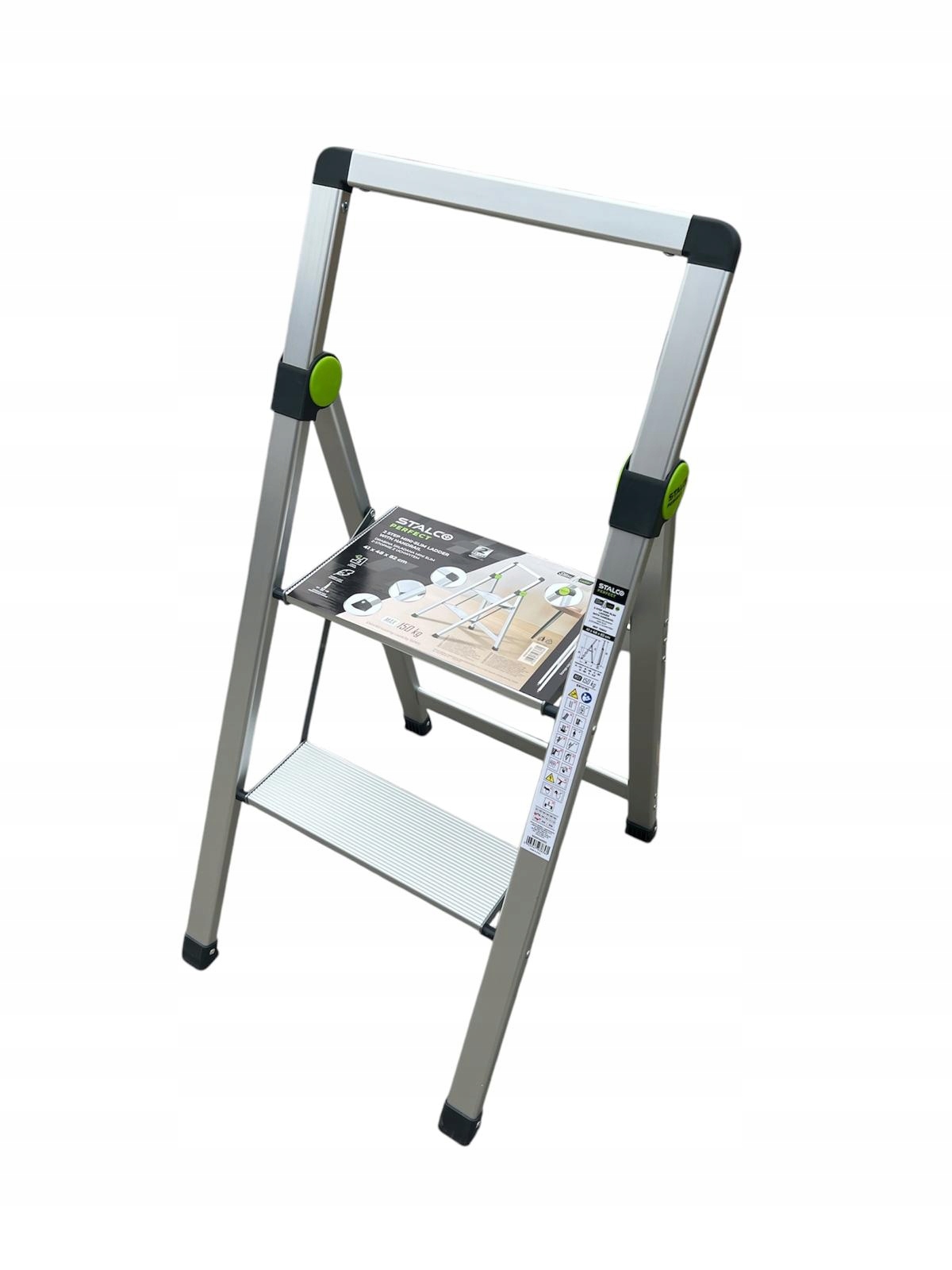 Skladací Domáci Rebrík Mini Slim 2 Stupne Držiak 150 Kg Stalco