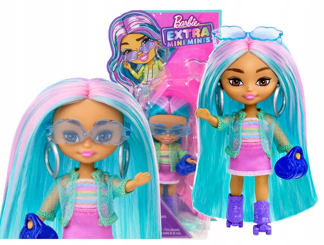 Кукла Барби EXTRA MINI MINIS радужные волосы HLN45