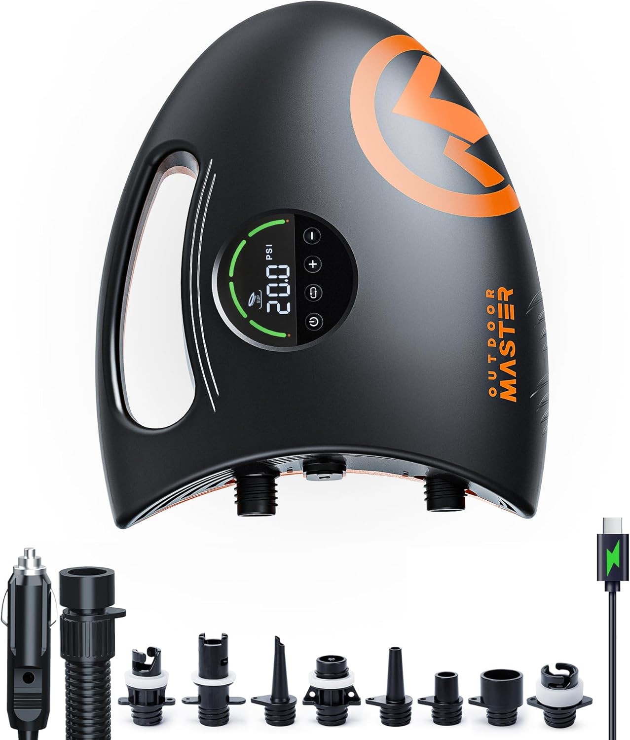 Pompka Do Desek Sup Outdoormaster Shark 2S 88,8 Wh Kompresor 20PSI 45 W